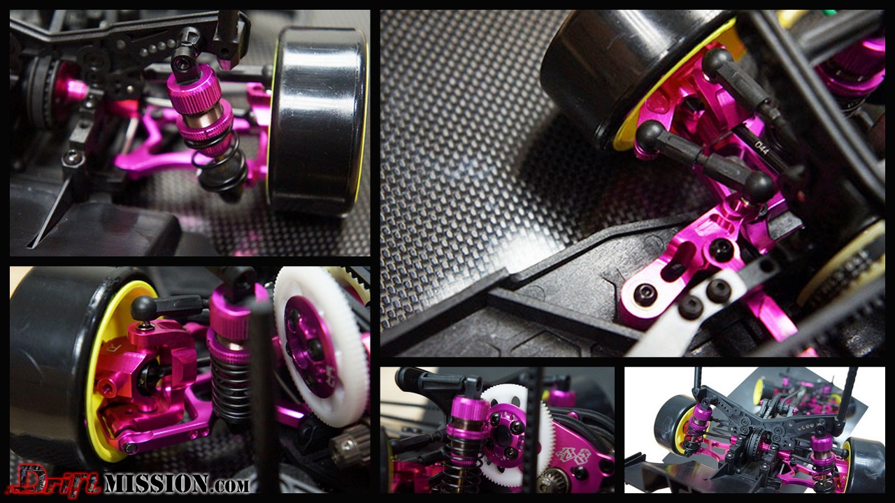 RC Aluminum Front Suspension Arm Set For Sakura D3 CS Sport Parts Pink 